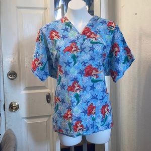 Little mermaid Ariel scrub top